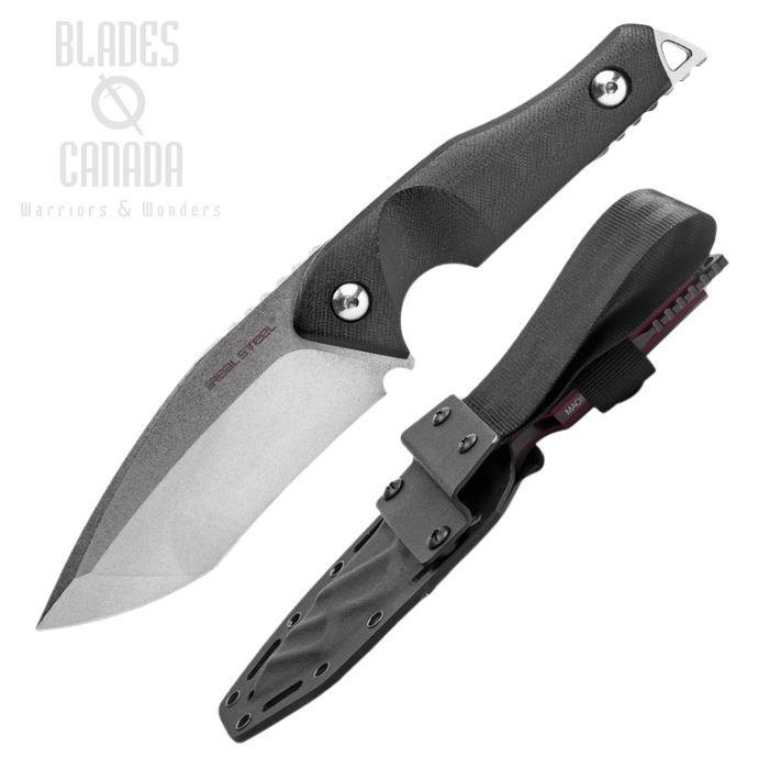 Real Steel Doppler Fixed Blade Knife, D2 Steel, G10 Black, 3781